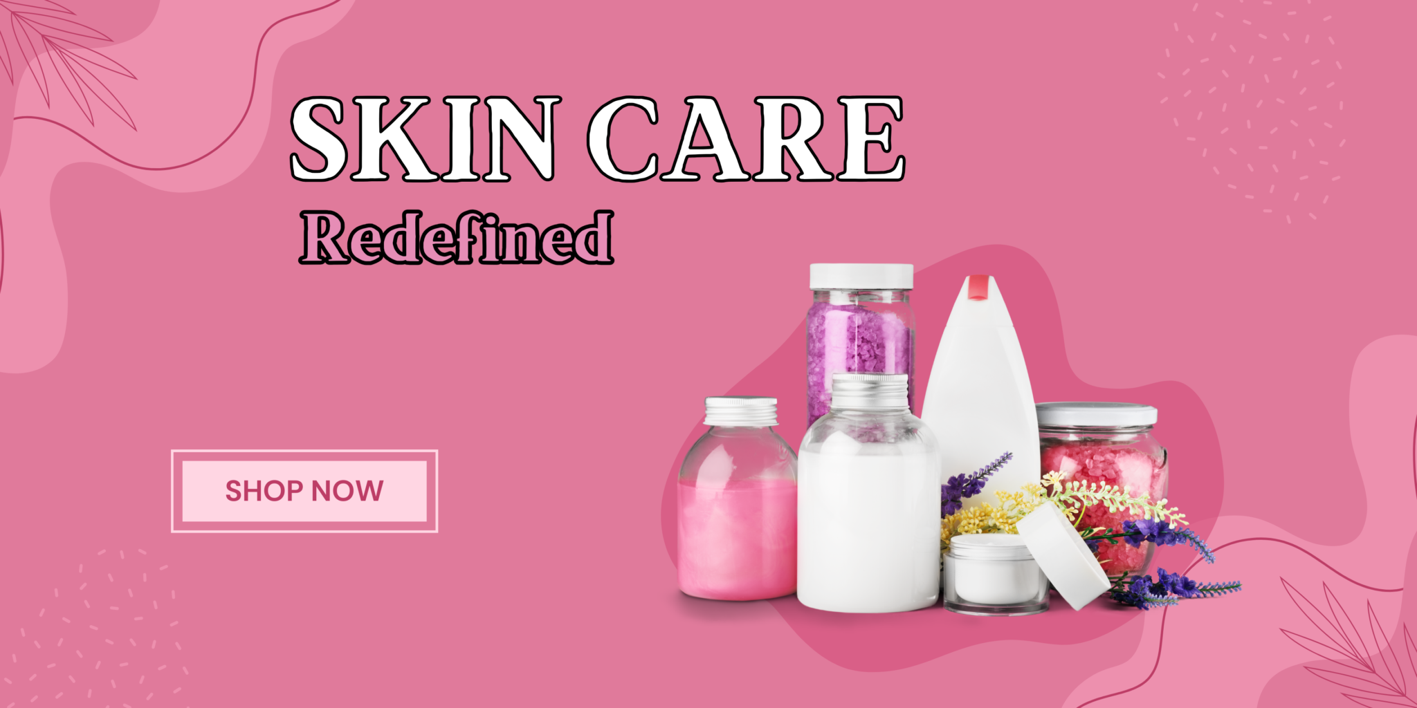 Home pink minimalist skin care sale landscape banner